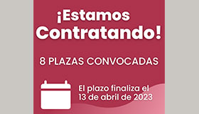 Sigue abierta hasta el 13 de abril la convocatoria de 8 plazas para distintos departamentos