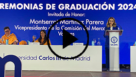 Montserrat Martínez Parera, invitada de honor en la ceremonia de graduación de post grados de la Universidad Carlos III